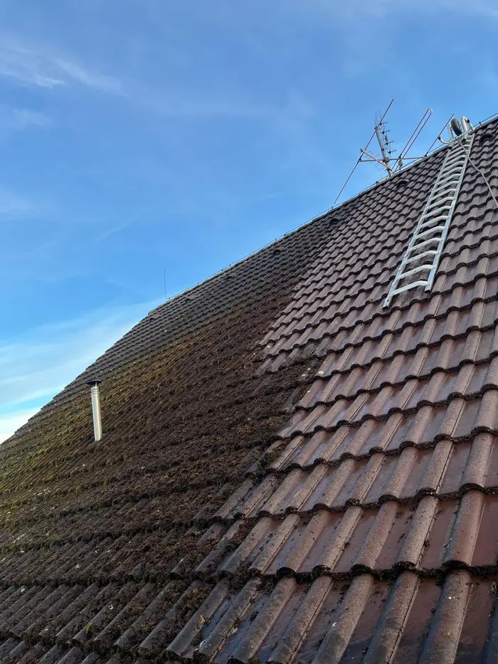 Vyčištěná střecha rodinného domu